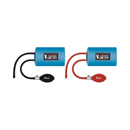 Inflation System Calibrated V-Lok® Blue Blood Pressure Cuff and Bulb Calibrated® V-Lok® Adult Arm Medium Cuff 25 - 35 cm Polyester Cuff by W.A. Baum Co., Inc.  ID 1820